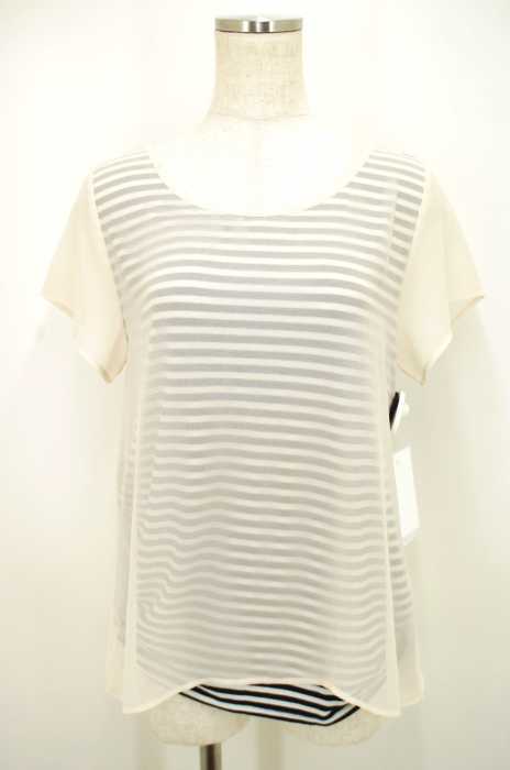 BEAUTY & YOUTH UNITED ARROWS  （ビューティーアンドユースユナイテッドアローズ） シフォンボーダー レイヤードショートスリーブＴシャツ レディース トップス
