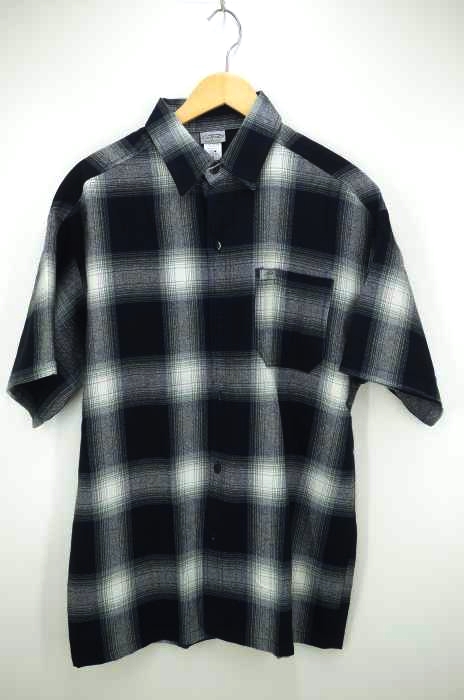CALTOP（キャルトップ） オンブレチェック半袖フランネルシャツ メンズ トップス