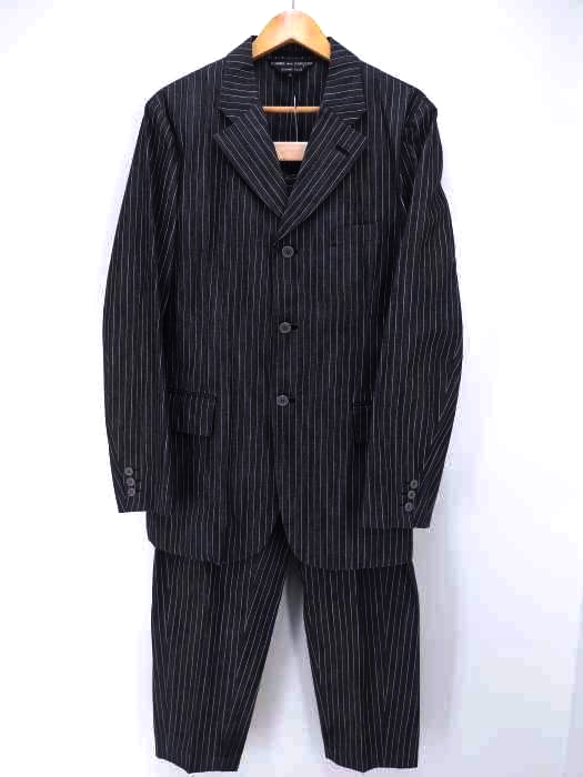 COMME des GARCONS HOMME PLUS（コムデギャルソンオムプリュス） AD2001 蛍光期 セットアップストライプ3Bテーラードジャケット  スラックス メンズ セットアップ