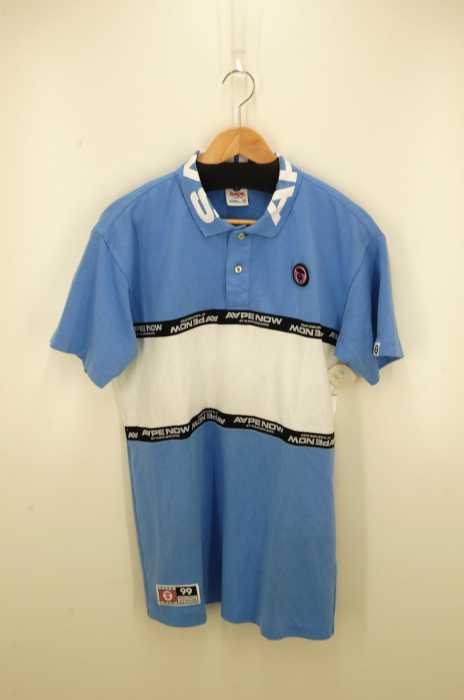 AAPE BY A BATHING APE(エーエイプバイアベイシングエイプ) 19SS ラバーロゴプリント バイカラーポロシャツワンピース レディース トップス