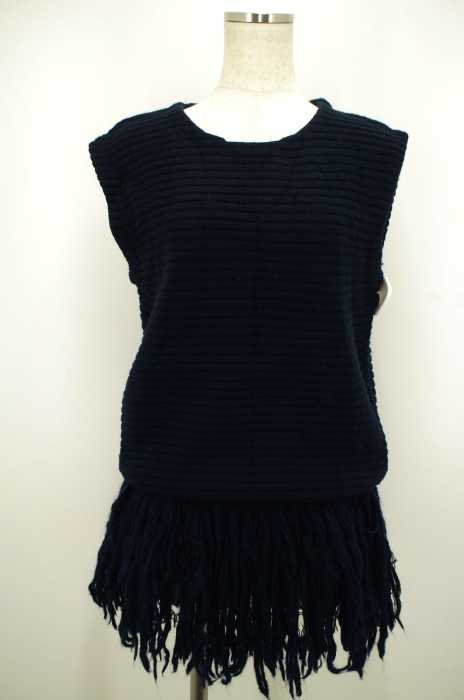 KBF （ケイビーエフ） 15AW 裾フリンジベスト レディース トップス