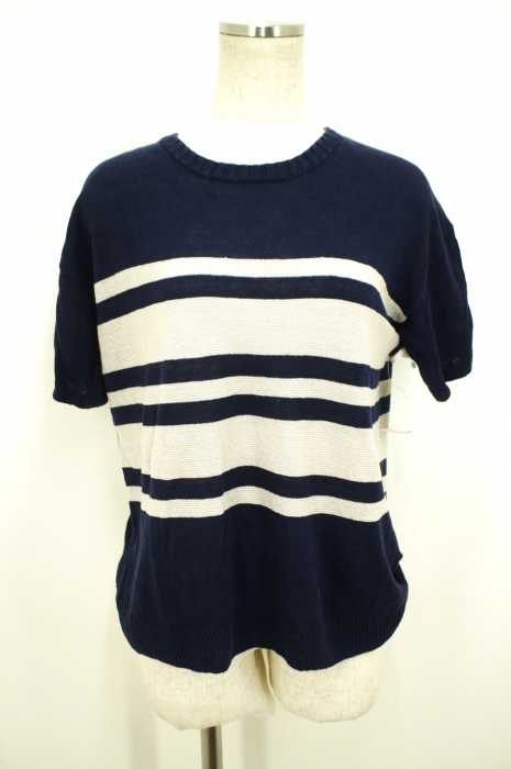 HUMAN WOMAN （ヒューマンウーマン） 16SS H/standard フレンチリネンボーダーニット レディース トップス