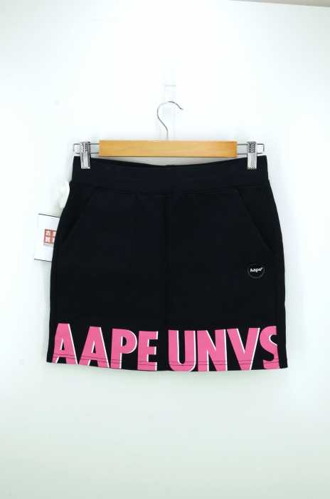 AAPE BY A BATHING APE（エーエイプバイアベイシングエイプ） 18AW ラバーロゴプリント スウェットミニスカート レディース スカート