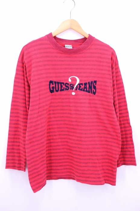 GUESS（ゲス） 90s usa製 ロゴ刺繍ボーダーシャツ メンズ トップス