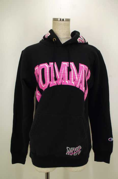 CHAMPION×TOMMY HILFIGER (チャンピオン×トミーヒルフィガー) REVERSE WAVE ロゴプリントスウェットプルオーバーパーカー レディース トップス