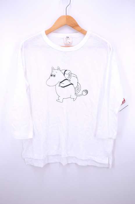 Samansa Mos2 × MOOMIN （サマンサモスモス ムーミン） ムーミン ハイキング柄7分袖T レディース トップス