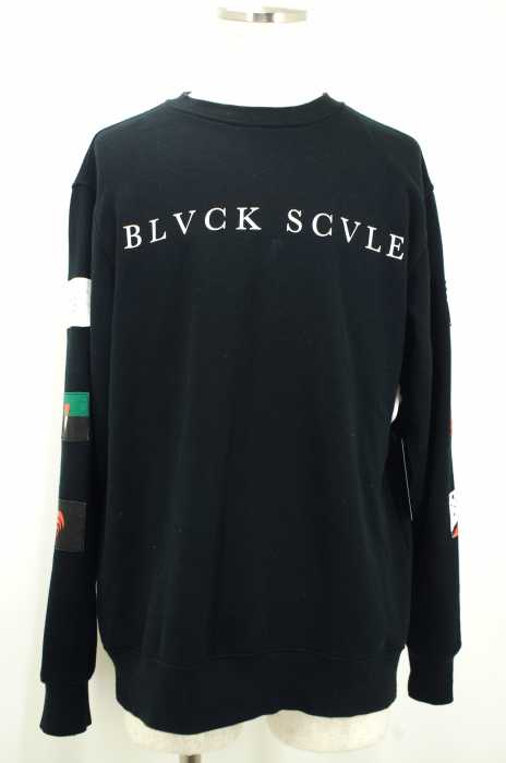 BLACK SCALE  （ブラックスケール） 15SS フラッグ付きクルーネックロゴスウェットトップス メンズ トップス