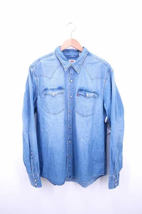Levi's (リーバイス) ウォッシュ加工 デニムウエスタンシャツ メンズ トップス