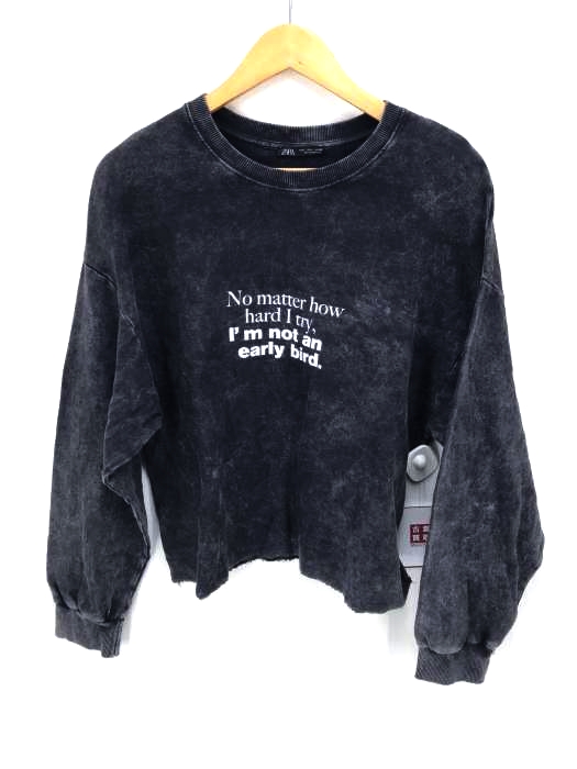 ZARA(ザラ) ウォッシュ加工 裾切りっぱなし スウェット レディース トップス