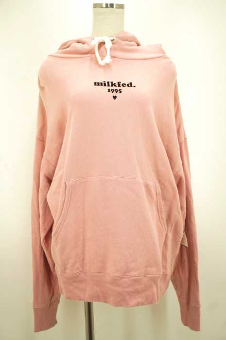 MILKFED. （ミルクフェド） 80S LOGOプリント　フーデットパーカー レディース トップス