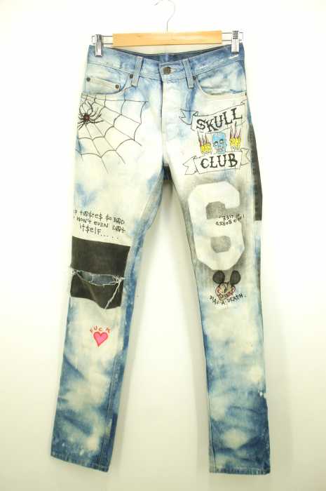 KSUBI（スビ） ペイントプリント クラッシュ加工 メンズ パンツ