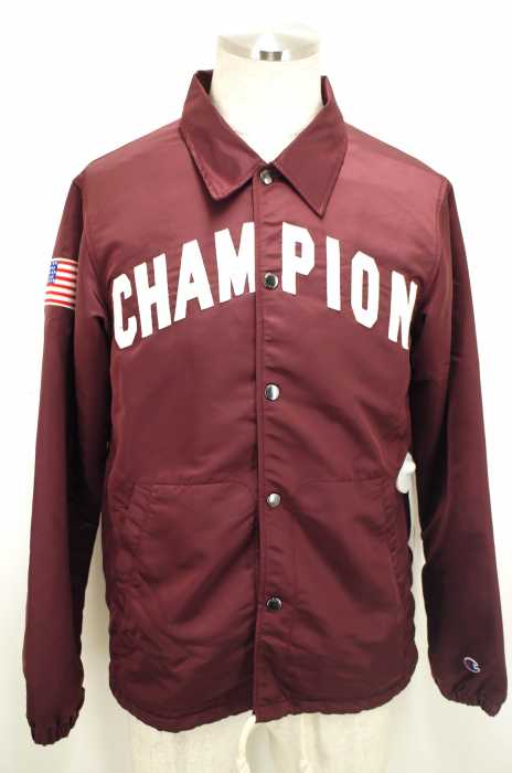 Champion （チャンピオン） 15FW SATIN COACH JACKET ワッペン付きコーチジャケット メンズ アウター