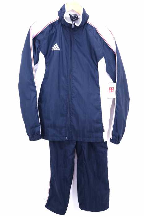 adidas （アディダス） ロゴプリントサイドライン ナイロントラックジャケット × ナイロントラックパンツ メンズ セットアップ