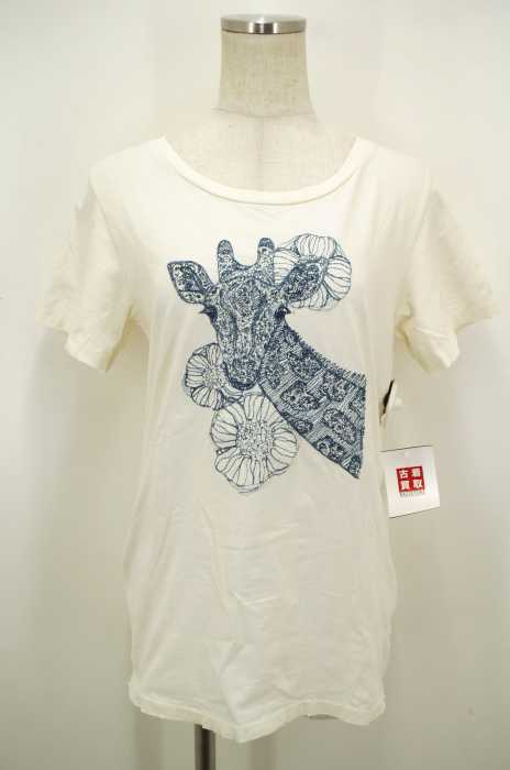 REMI RELIEF (レミレリーフ) キリン刺繍ダメージ加工Tシャツ レディース トップス
