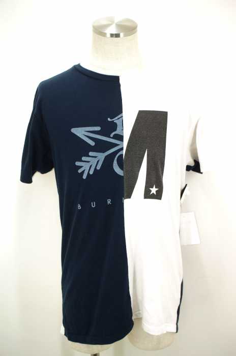 M×BURNOUT (エム×バーンアウト) 16SS crew neck docking t-shirts ドッキングTシャ メンズ トップス