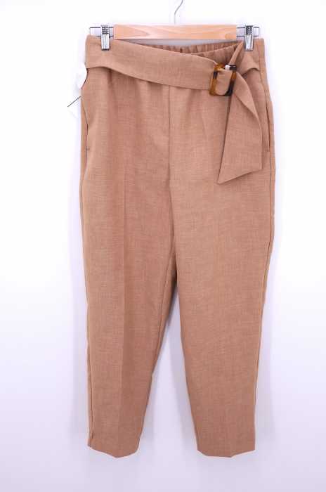 ZARA（ザラ） ノータック ベルテッドワイドスラックス レディース パンツ