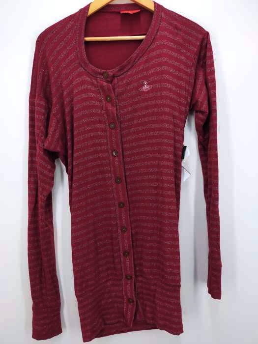 Vivienne Westwood RED LABEL(ヴィヴィアンウエストウッドレッドレーベル) ラメボーダーロングカーディガン レディース トップス