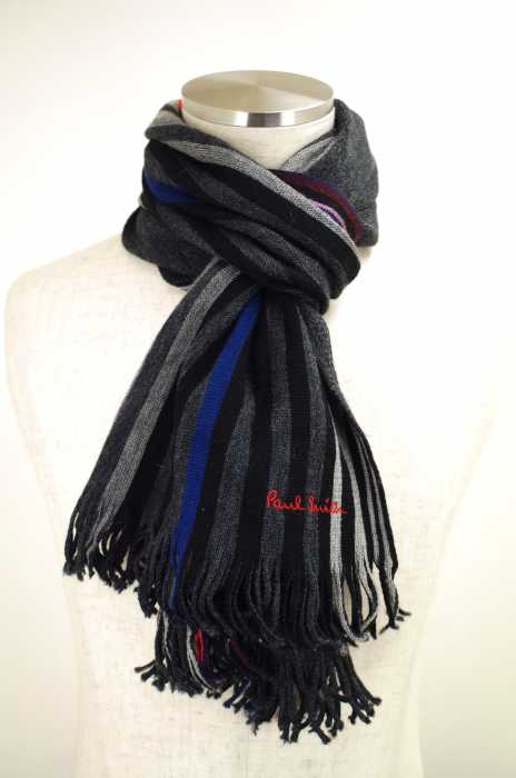 Paul Smith (ポールスミス) マルチボーダーウールマフラー メンズ ファッション雑貨