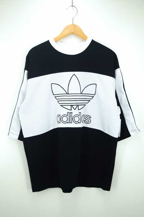 adidas (アディダス) トレフォイルロゴ刺繍バイカラーメッシュスウェット メンズ トップス