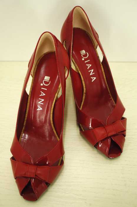 DIANA （ダイアナ） オープントゥウェッジソールリボンサンダル レディース シューズ