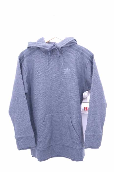 adidas （アディダス） HOODED SWEAT DARKGREY HEATHER レディース トップス