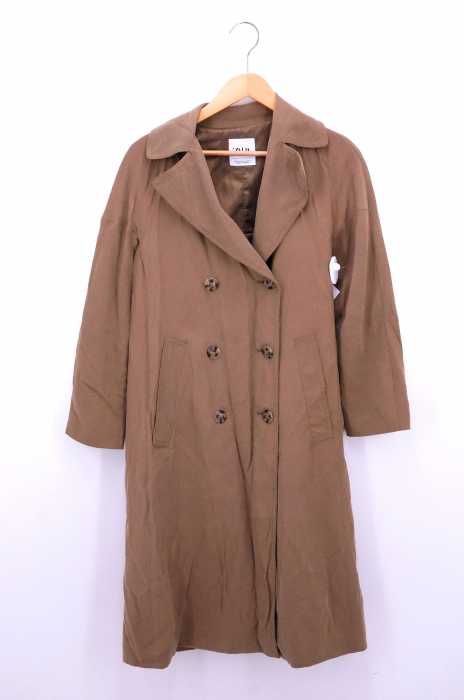 ZARA(ザラ) ワイドシルエットレーヨンギャバジントレンチコート レディース アウター