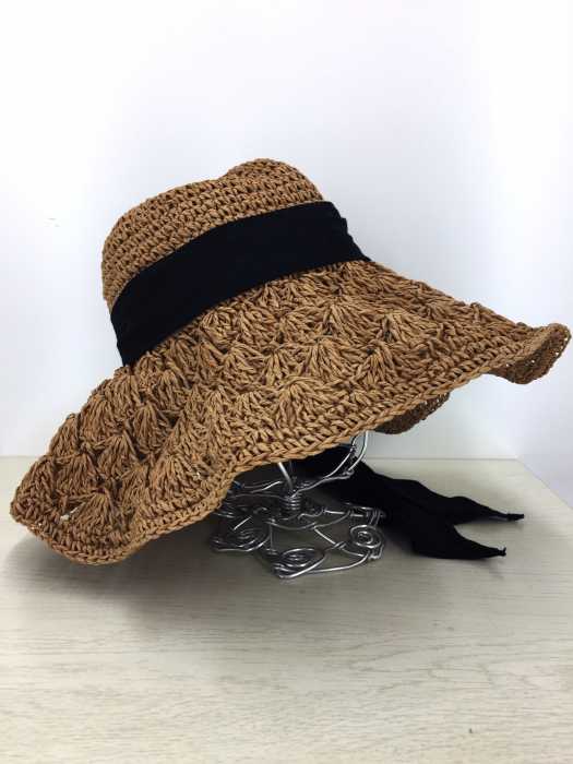 crochet（クロセ） リボン付き麦わら帽子 レディース 帽子