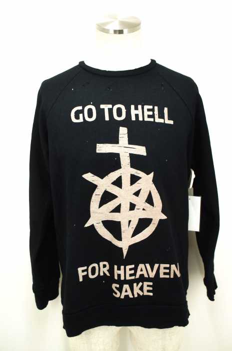 UNIF （ユニフ） ダメージ加工プリントスウェットトップス メンズ トップス