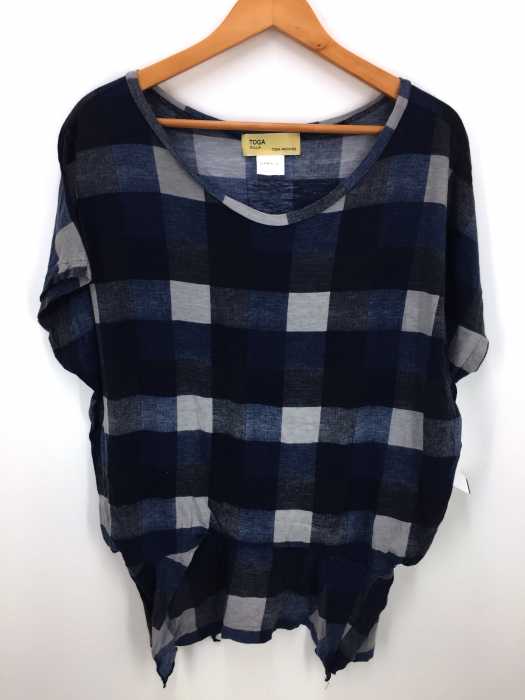 TOGA PULLA（トーガプルラ） チェック柄レイヤード調クルーネックtシャツ レディース トップス