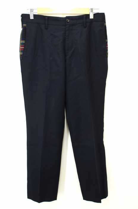 COMME des GARCONS HOMME （コムデギャルソンオム） AD2006　チェック切替タックウールパンツ メンズ パンツ