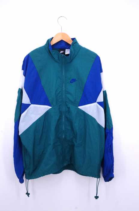 NIKE (ナイキ) 90S ワンポイントスウォッシュロゴ 切替 ナイロンジャケット メンズ アウター