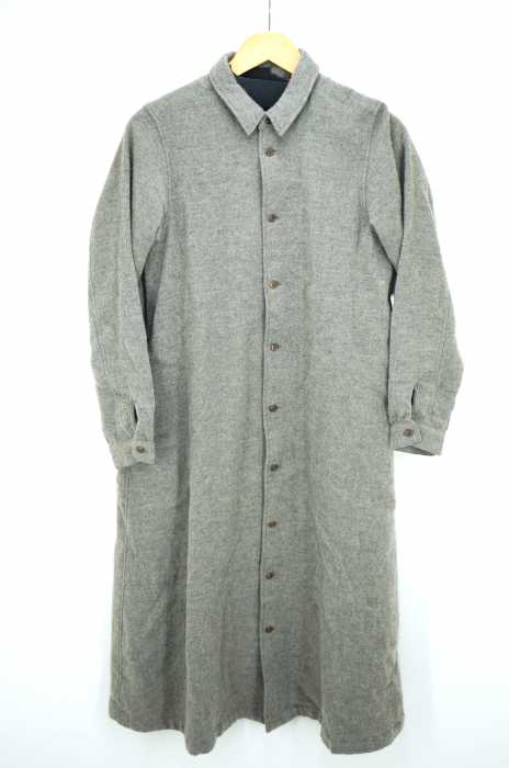 nest Robe （ネストローブ） ウール×リネン ワイドシルエットフレアロングシャツワンピース レディース ワンピース