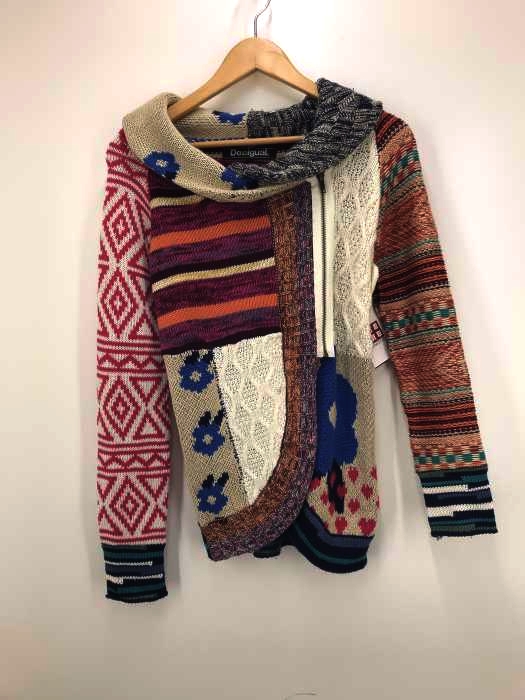 DESIGUAL（デシグアル） ハーフジップ切替ニット レディース トップス