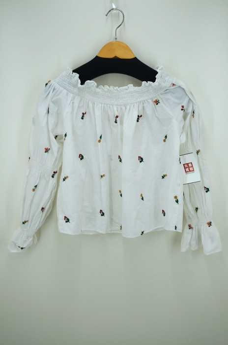 ZARA trafaluc（ザラトラファルック） 花柄刺繍 オフショルコットンブラウス レディース トップス