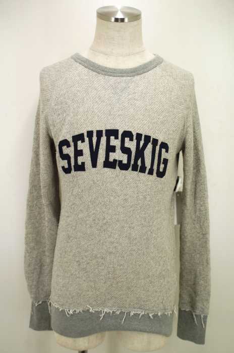SEVESKIG(セヴシグ) レザープリント スウェットカットソー メンズ トップス