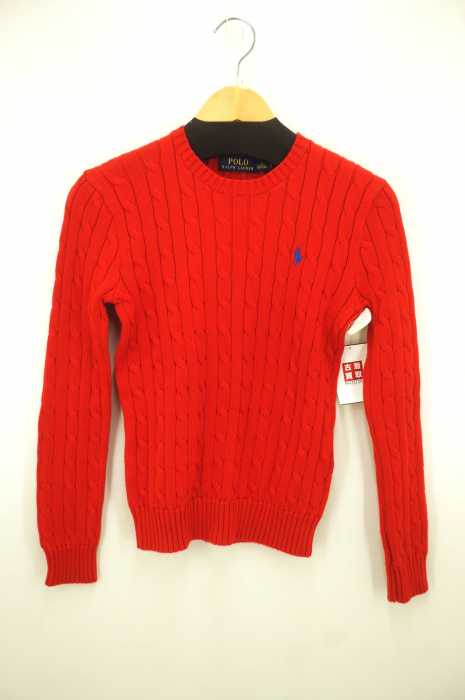 POLO RALPH LAUREN （ポロラルフローレン） ワンポイント刺繍ケーブルコットンニット レディース トップス