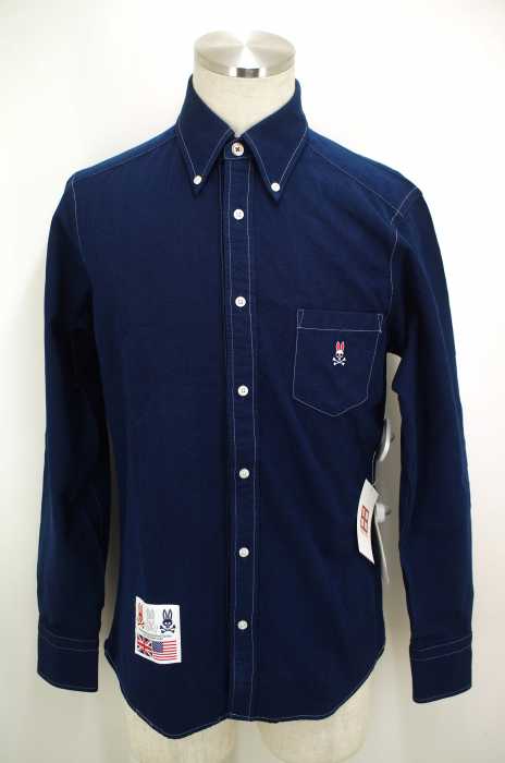 Psycho Bunny （サイコバニー） ALBIATE DENIM インディゴデニムボタンシャツ メンズ トップス