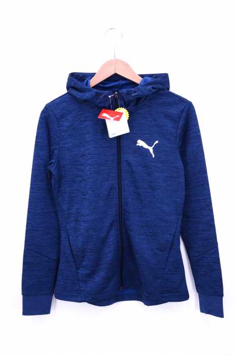 PUMA（プーマ） ロゴプリント メランジ調 ジップアップパーカー レディース トップス