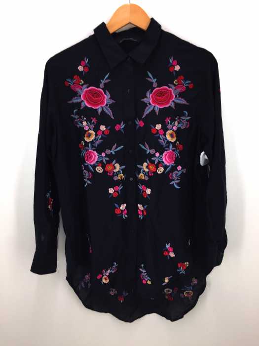 ZARA WOMAN（ザラ ウーマン） 花刺繍柄ビッグシャツ レディース トップス