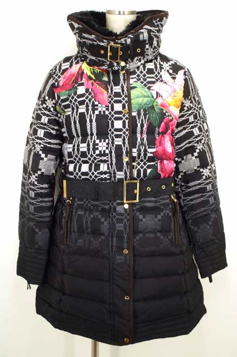 Desigual （デシグアル） フラワープリントスタンドカラーダウンコート レディース アウター