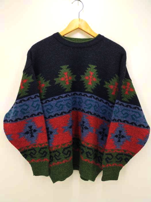 USED古着（ユーズドフルギ） HUNT GALLERY 総柄ニット メンズ トップス
