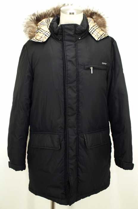BURBERRY BLACK LABEL （バーバリーブラックレーベル） フォックスファーフーデッドダウンコート メンズ アウター