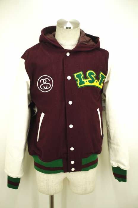 STUSSY （ステューシー） INTERNATIONAL TRIBE フェイクレザー切替 フーデッド メンズ アウター