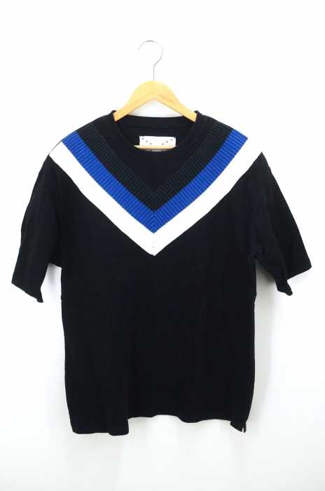 SUPERTHANKS（スーパーサンクス） チルデンニット切替ヘビーオンスクルーネックTee メンズ トップス