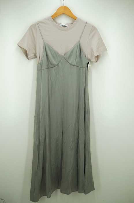 snidel (スナイデル) 19AW Tシャツレイヤードサテンキャミワンピース レディース ワンピース