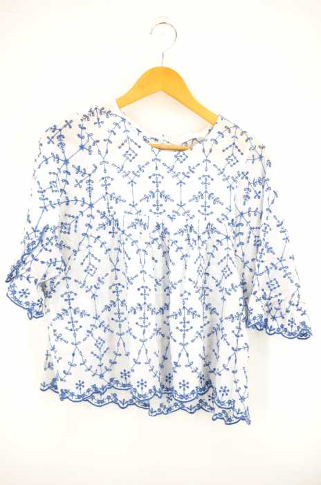 ZARA Trafaluc collection （ザラトラファルクコレクション） 刺繍入り ウエストギャザー レディース トップス