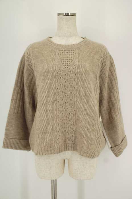 fig London(フィグロンドン) ワイドシルエットケーブルニットトップス レディース トップス
