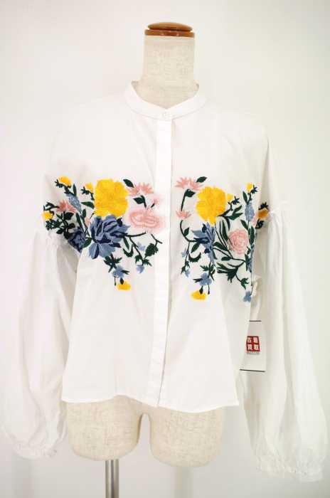 ZARA trafaluc collection （ザラトラファルックコレクション） ノーカラードロップショルダー 刺繍入り レディース トップス