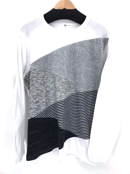 tk. TAKEO KIKUCHI（ティーケー タケオキクチ） 異素材切替クルーネック長袖ロングスリーブTシャツ メンズ トップス