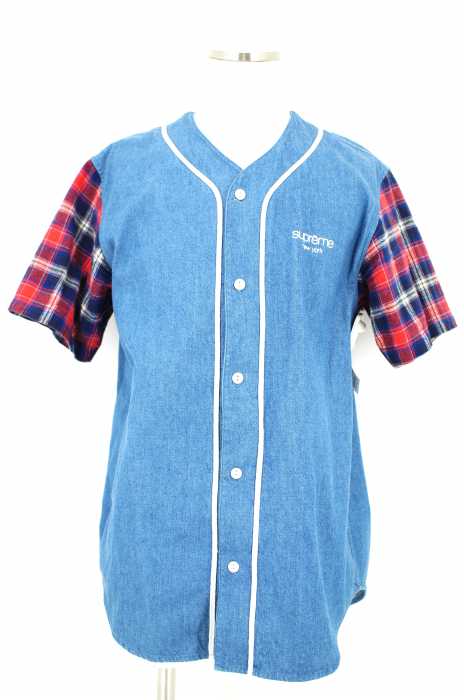 Supreme （シュプリーム） 14SS　デニムフランネルベースボールシャツ メンズ トップス